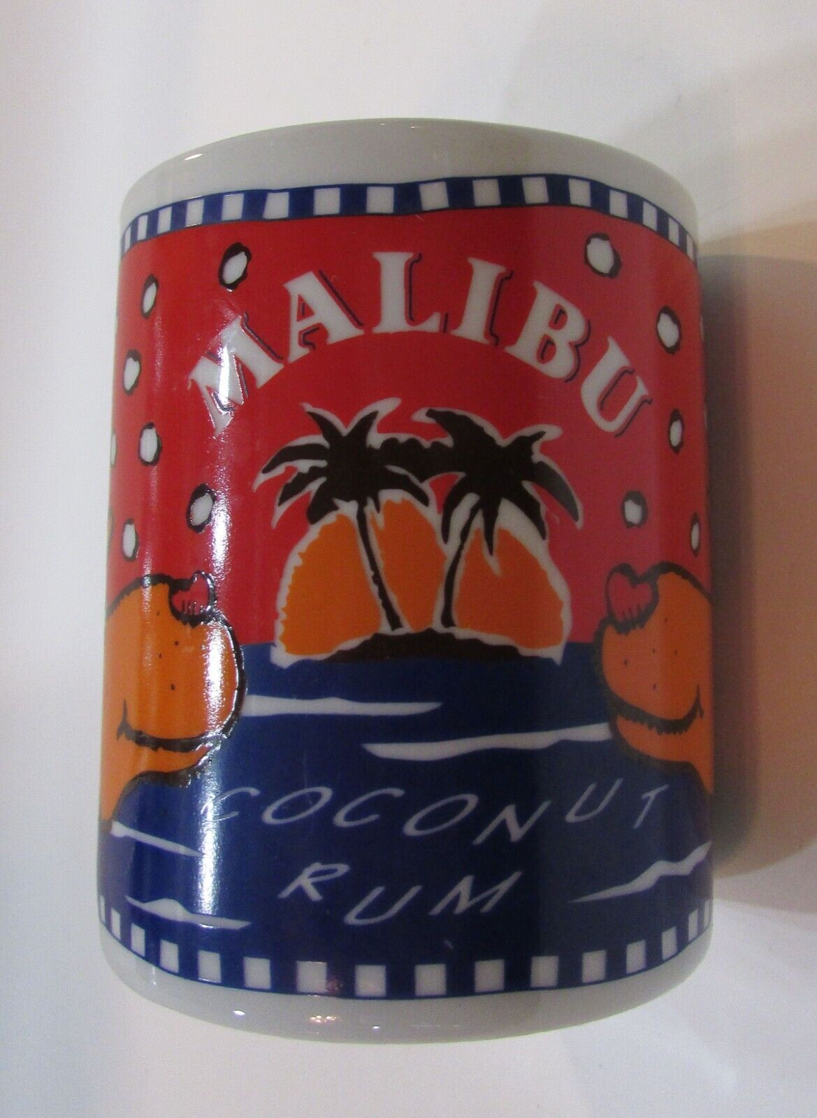 Vintage 1990's Malibu Coconut Rum Christmas Reindeer Hot Chocolate Porcelain Mug