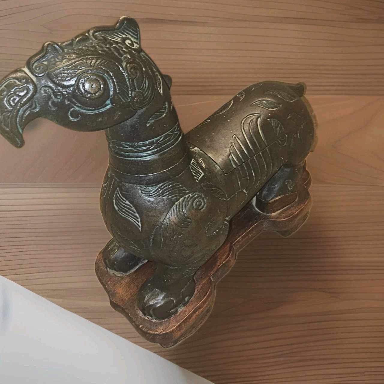 Vintage Mid Century Getz Bros. Bronze Griffin Table Lighter & Cigarette Storage Vintage Mid Century Getz Bros. Bronze Griffin Table Lighter & Cigarette Storage