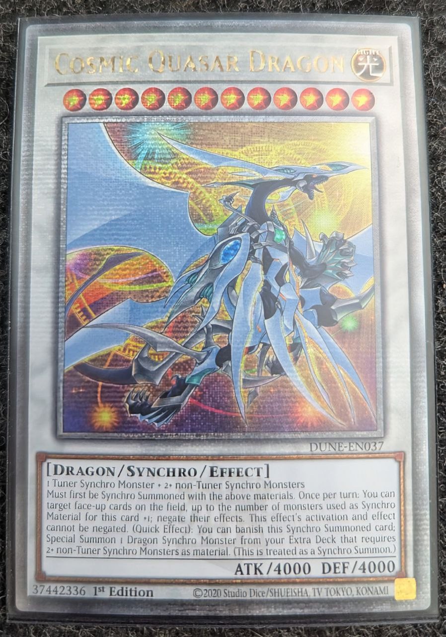 YU-GI-OH COSMIC QUASAR DRAGON - DUNE-EN037 - QUARTER CENTURY (EU PRINT) YU-GI-OH COSMIC QUASAR DRAGON - DUNE-EN037 - QUARTER CENTURY (EU PRINT)