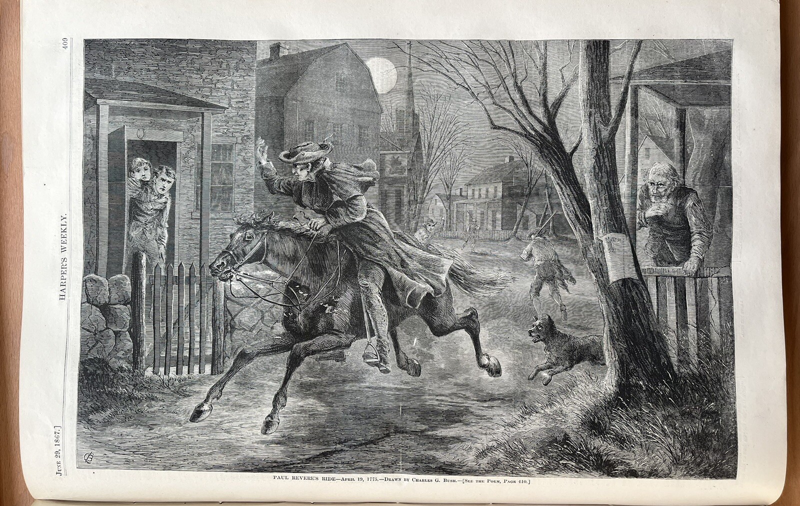 C.G. BUSH PAUL REVERE’S RIDE HARPER’S WEEKLY JUNE 29, 1867 C.G. BUSH PAUL REVERE’S RIDE HARPER’S WEEKLY JUNE 29, 1867