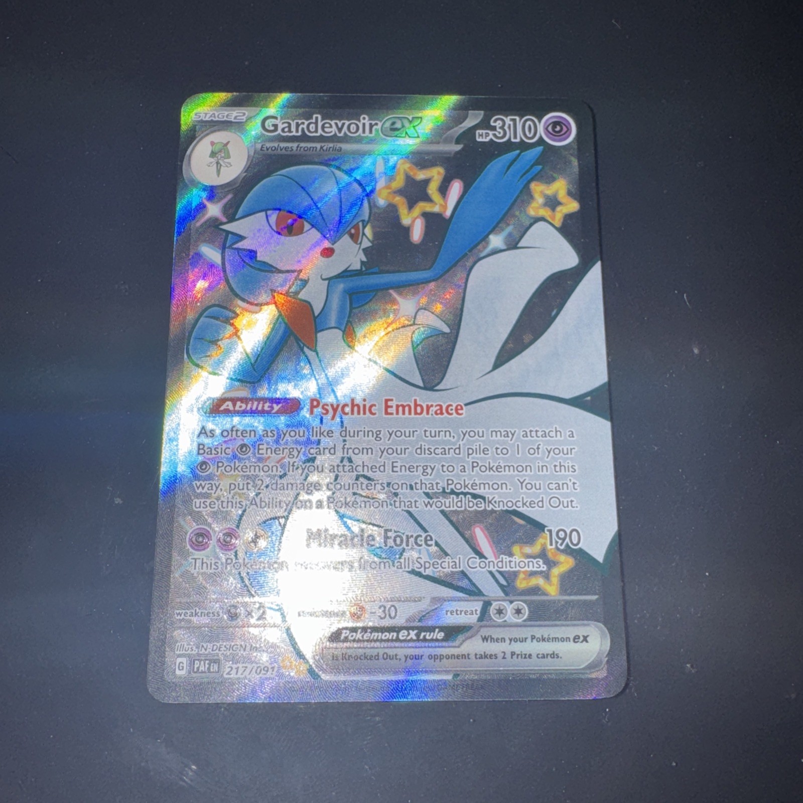 Pokemon Card Gardevoir 217/091 Paldean Fates Shiny Ultra Rare Full Art Holo NM