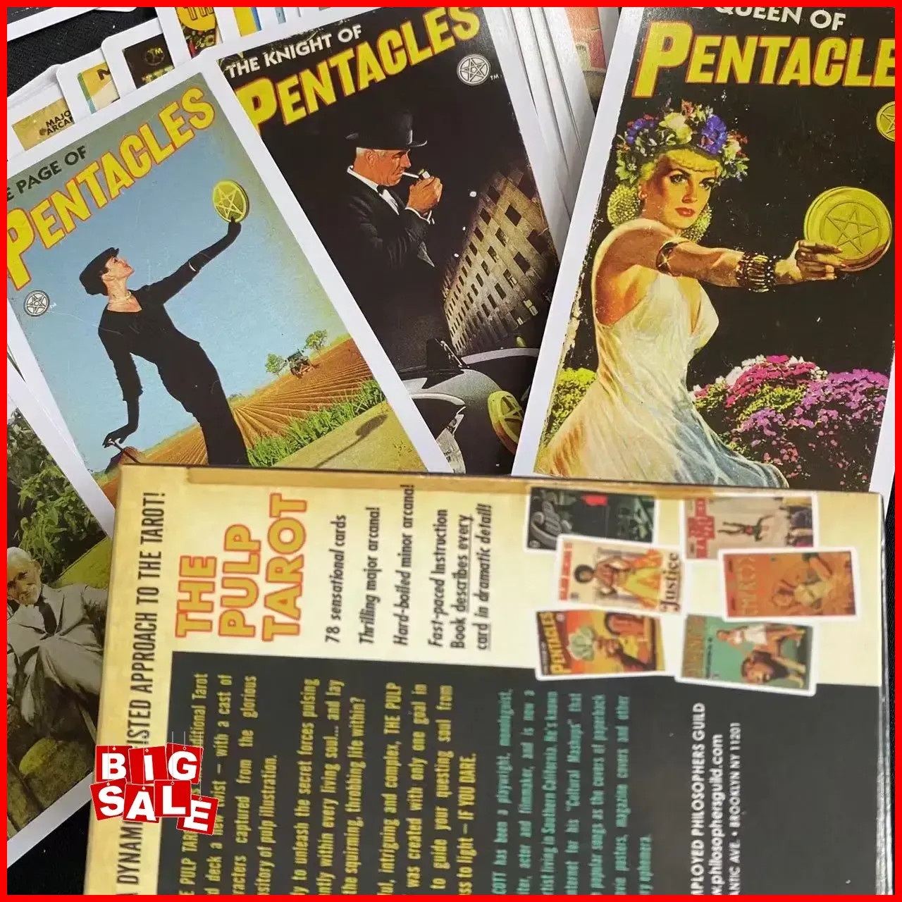 Pulp Tarot Deck 78 Cards Vintage Retro Tarot Cards Divination