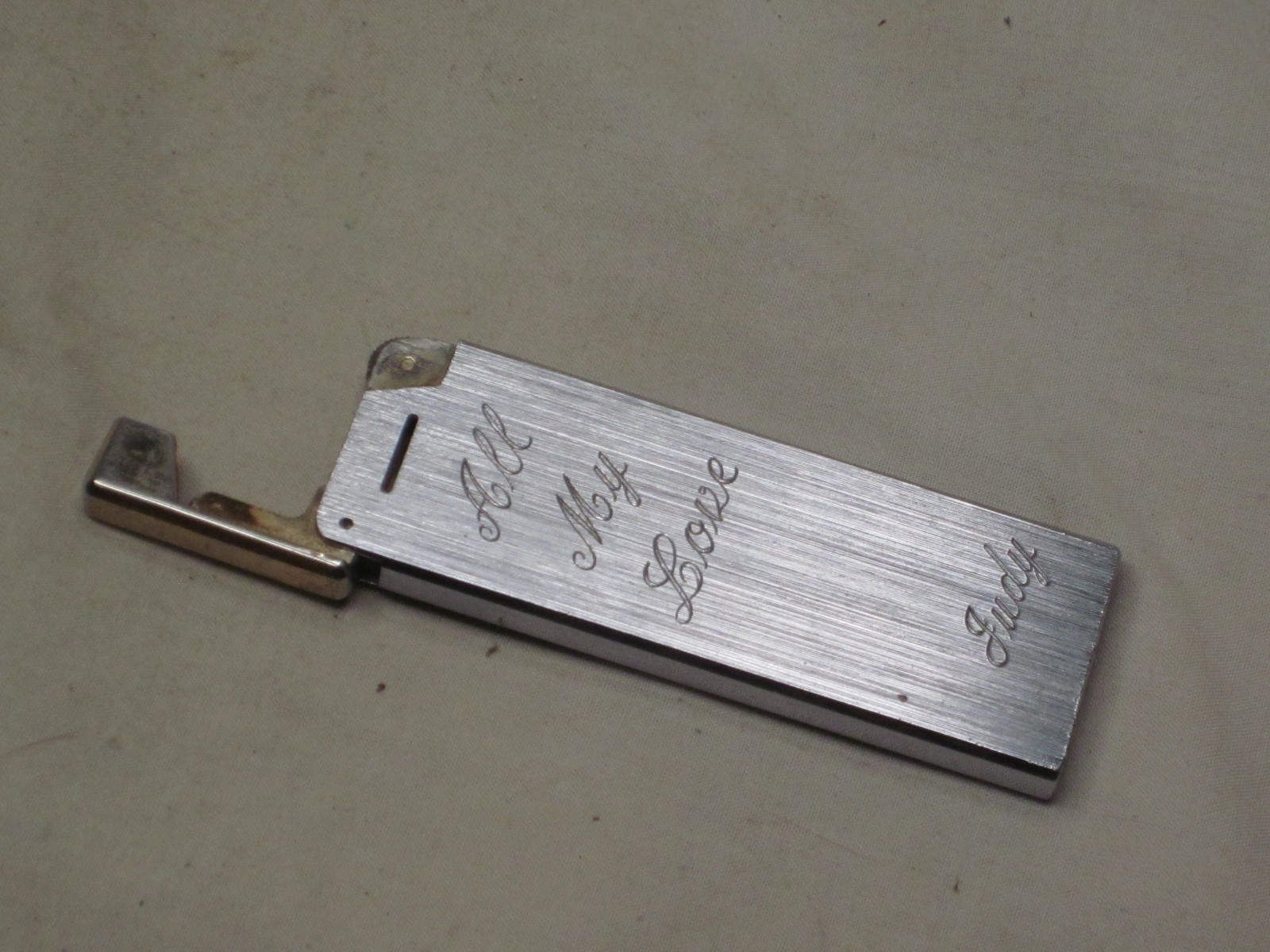 vintage Collibri lighter slim solid metal engraved \