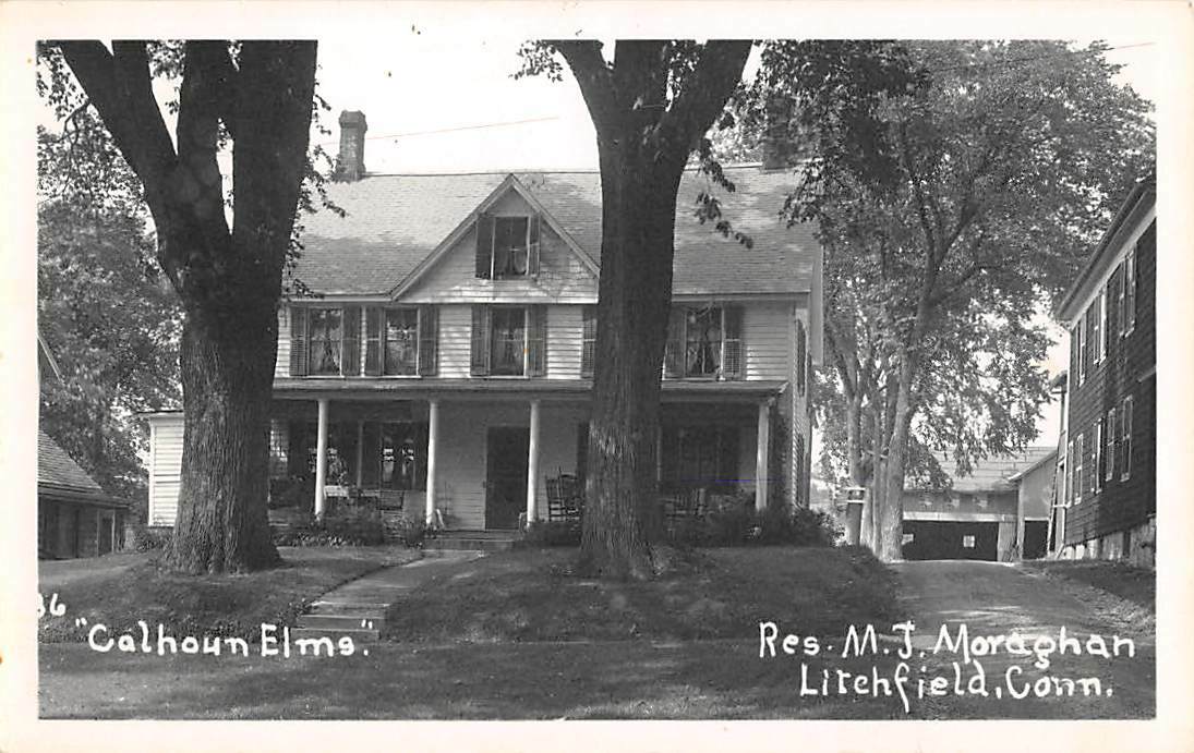LITCHFIELD, CT ~ M.J. MORAGHAN RESIDENCE ~ REAL PHOTO POST CARD ~ c. 1940s-1960s LITCHFIELD, CT ~ M.J. MORAGHAN RESIDENCE ~ REAL PHOTO POST CARD ~ c. 1940s-1960s