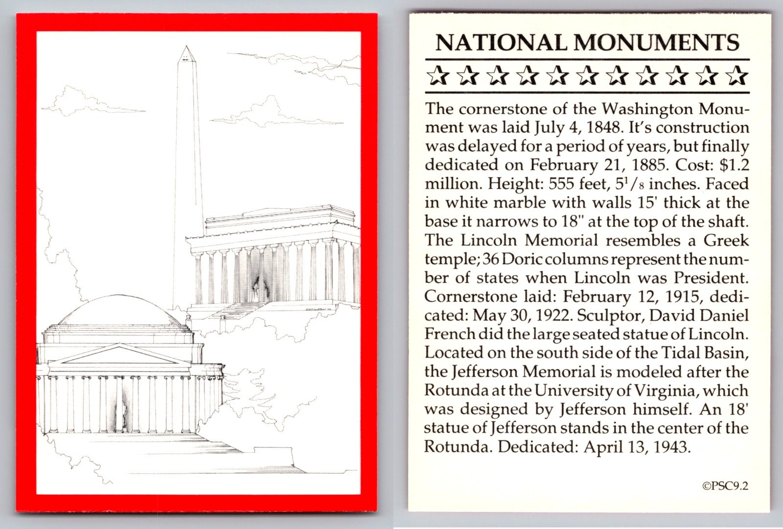 1994 Presidential Sports Cards - National Monuments / United States of America