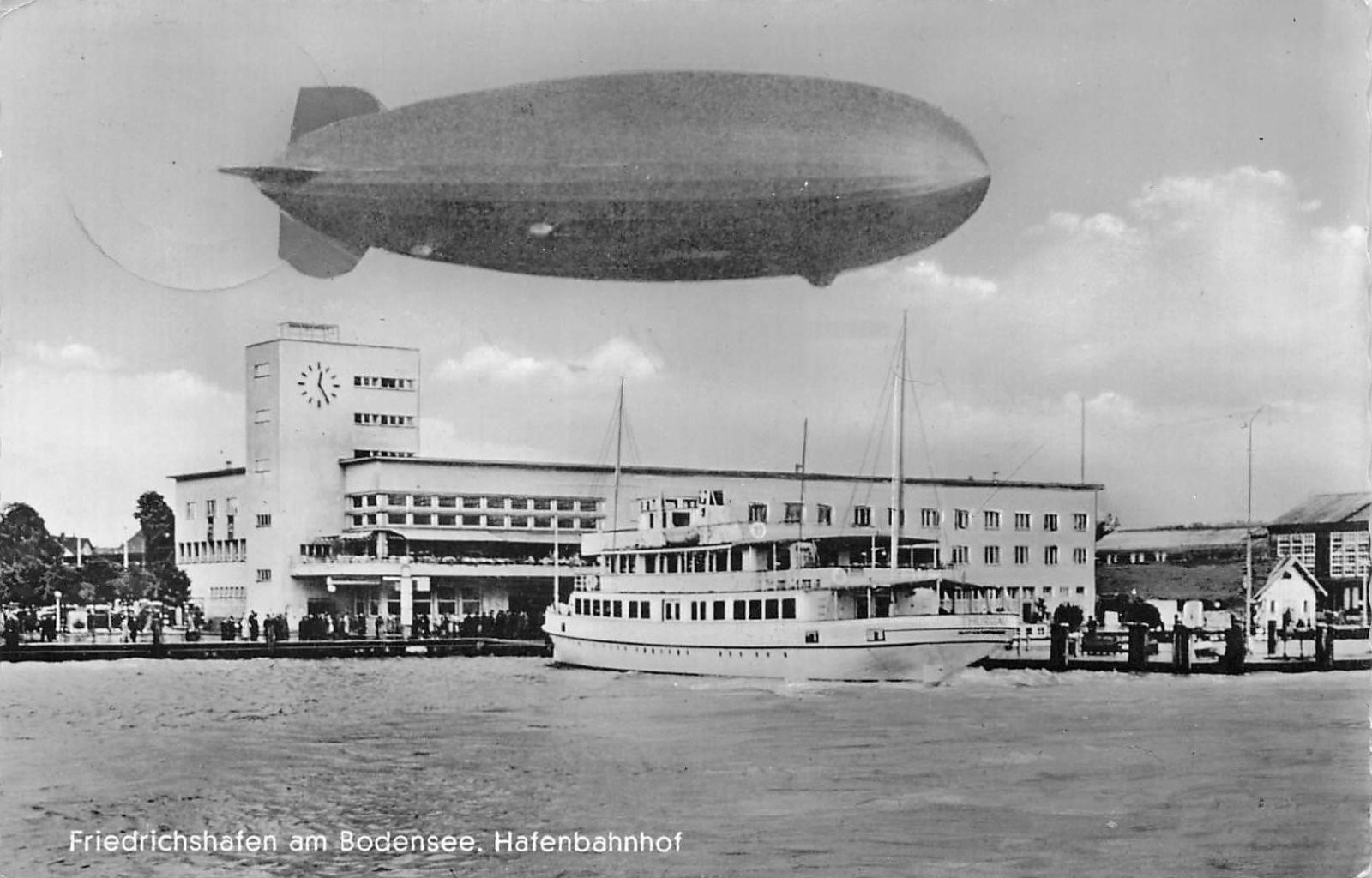 Friedrichshafen Germany Zeppelin Lake Constance Harbor Station Ship Postcard Friedrichshafen Germany Zeppelin Lake Constance Harbor Station Ship Postcard
