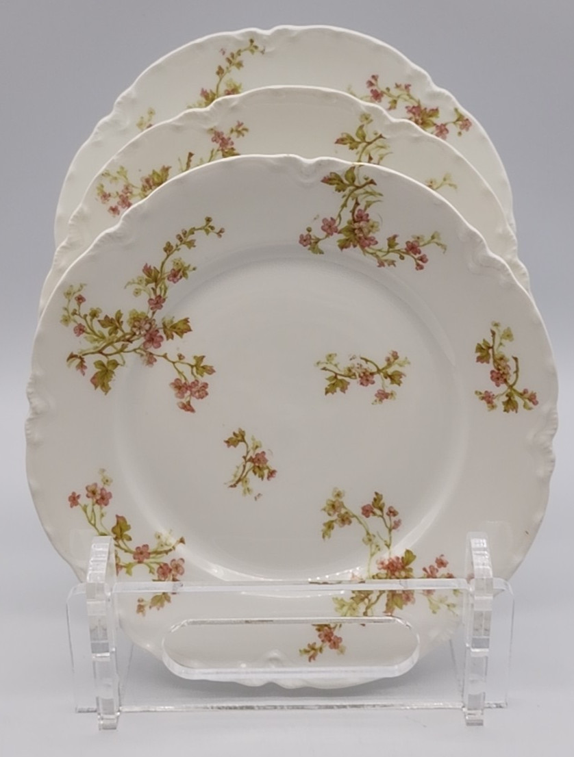 Haviland Limoges Schleiger 29 Dessert Salad Plate Floral Spray Pattern Set of 3