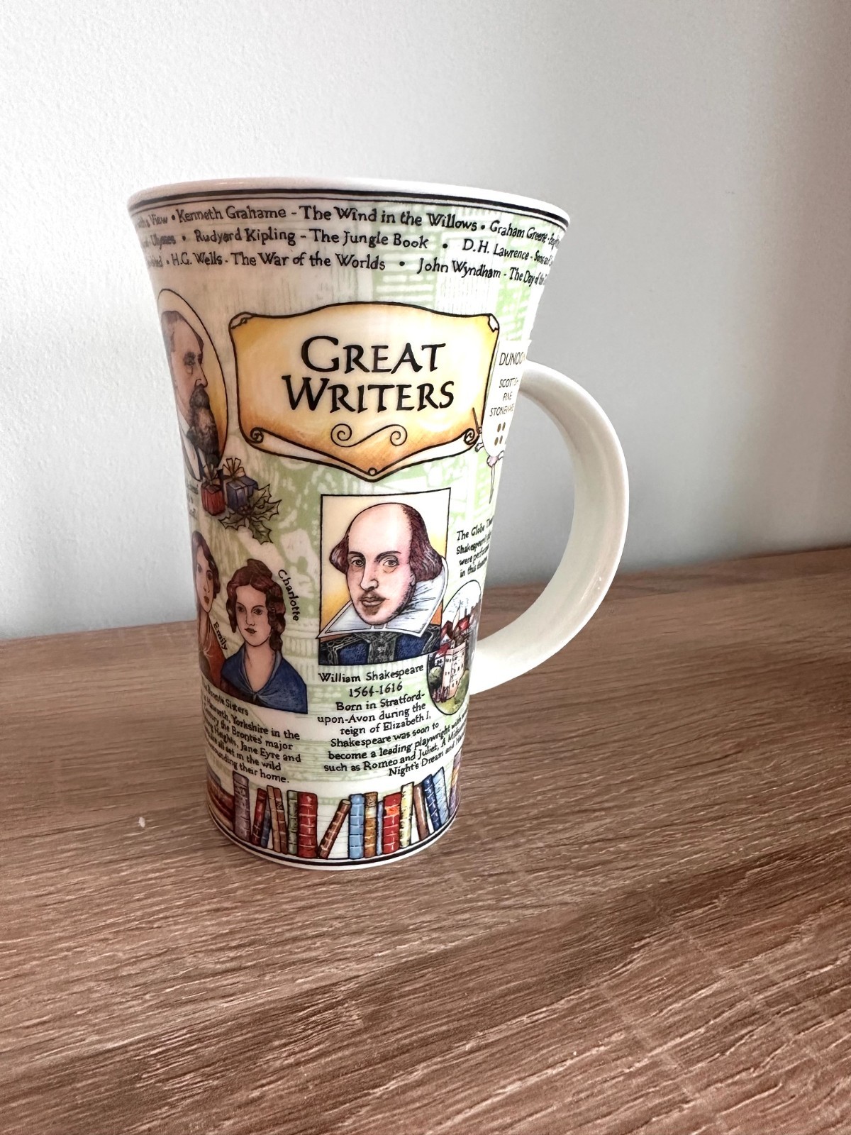  Vintage Dunoon Great Writers Mug Caroline Dadd Scottish Stoneware Book Lovers