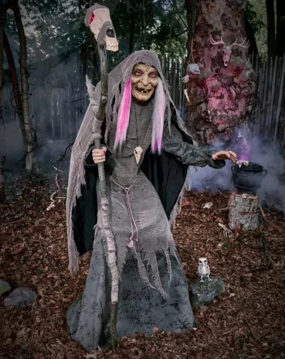 5.9 FT ANIMATED INTERACTIVE WILLOW WITCH HALLOWEEN ANIMATRONIC PROP 5.9 FT ANIMATED INTERACTIVE WILLOW WITCH HALLOWEEN ANIMATRONIC PROP