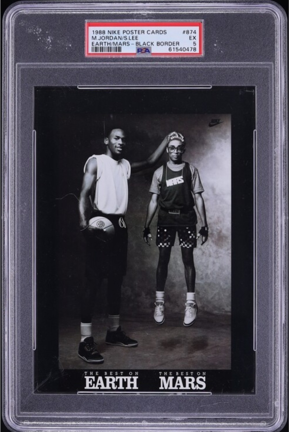 1988 Nike Poster Card #874 Michael Jordan Spike Lee Mars Blackmon PSA 5 POP 2