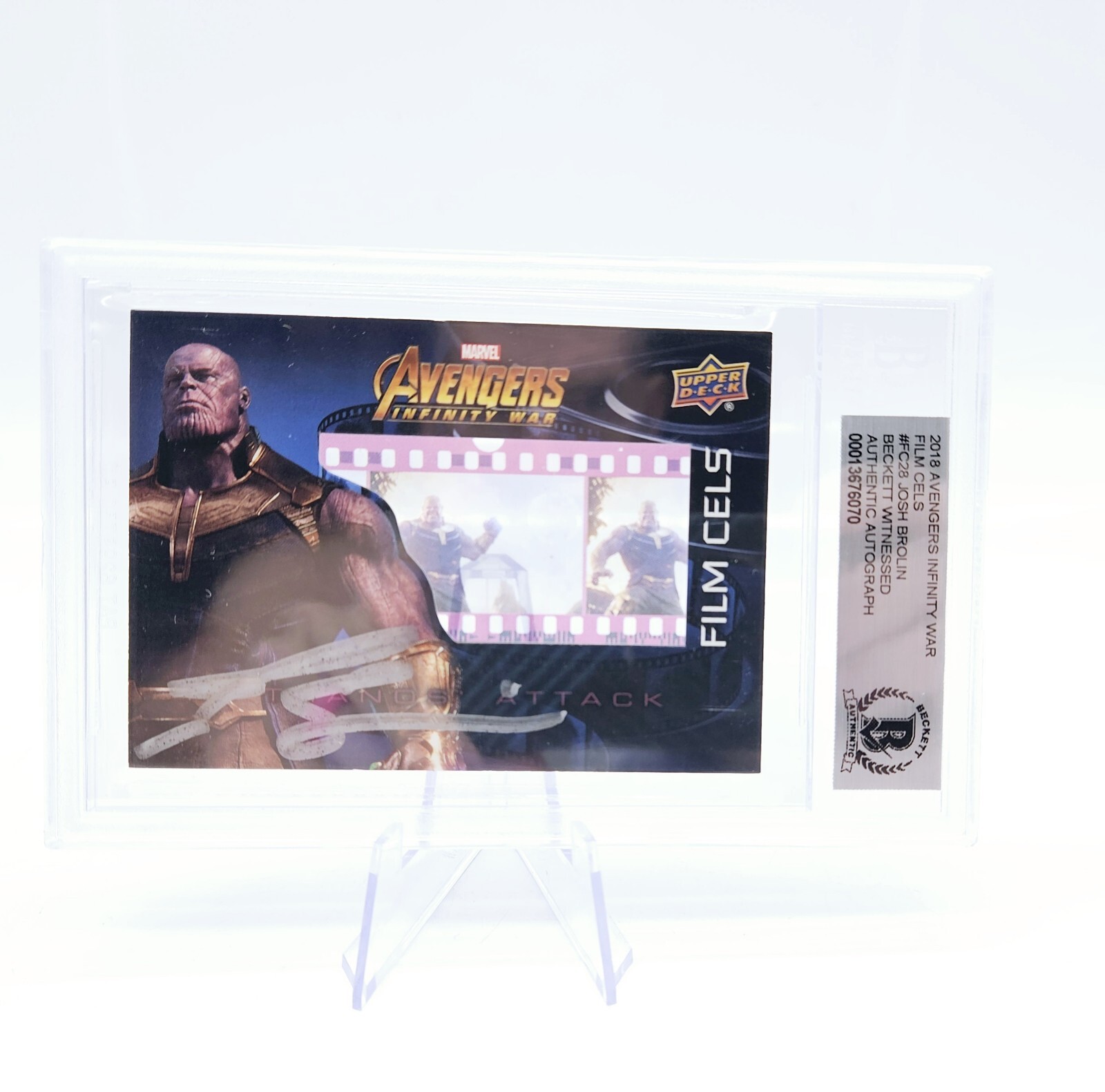 2018 Upper Deck Avengers Infinity War FC28 Thanos Signed Josh Brolin Beckett COA