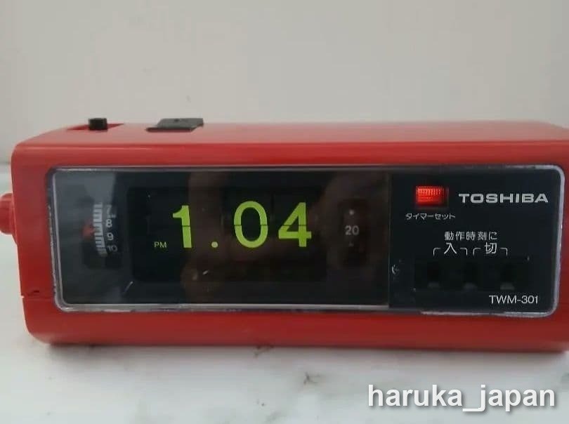 Toshiba TWM-301 Red Flip Clock Timer Tested Working Japanese Used From JAPAN