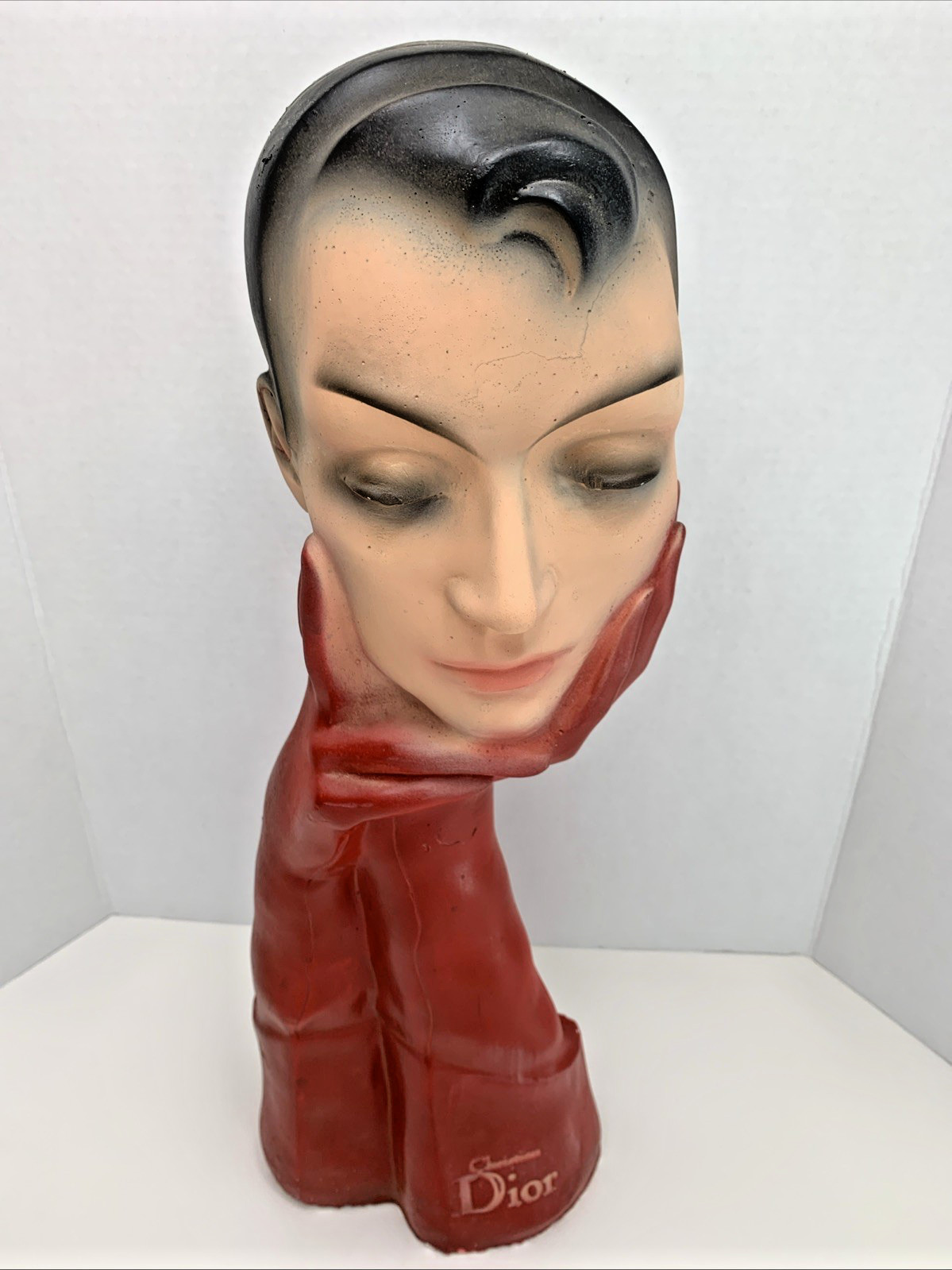 Mid Century Christian Dior Advertising Mannequin ~ Surreal Vintage Plaster Bust Mid Century Christian Dior Advertising Mannequin ~ Surreal Vintage Plaster Bust