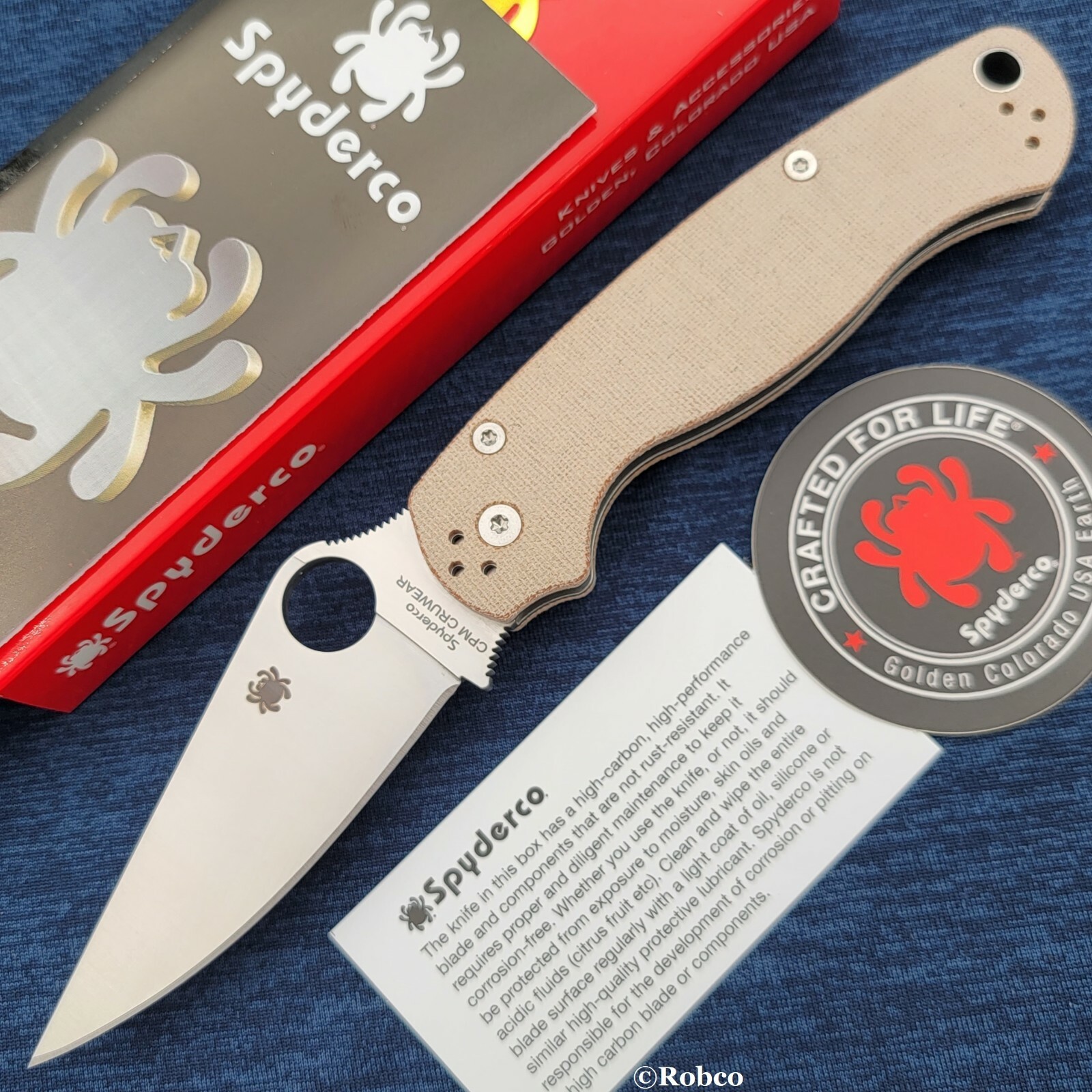 Spyderco Paramilitary 2 PM2 Cruwear Canvas Micarta (C81MPCW2) Authorized Dealer Spyderco Paramilitary 2 PM2 Cruwear Canvas Micarta (C81MPCW2) Authorized Dealer