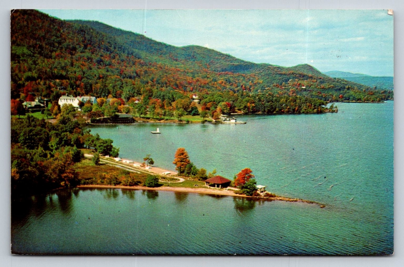Lake George NY Postcard Silver Bay YMCA Adirondacks Dexter Press 1950s