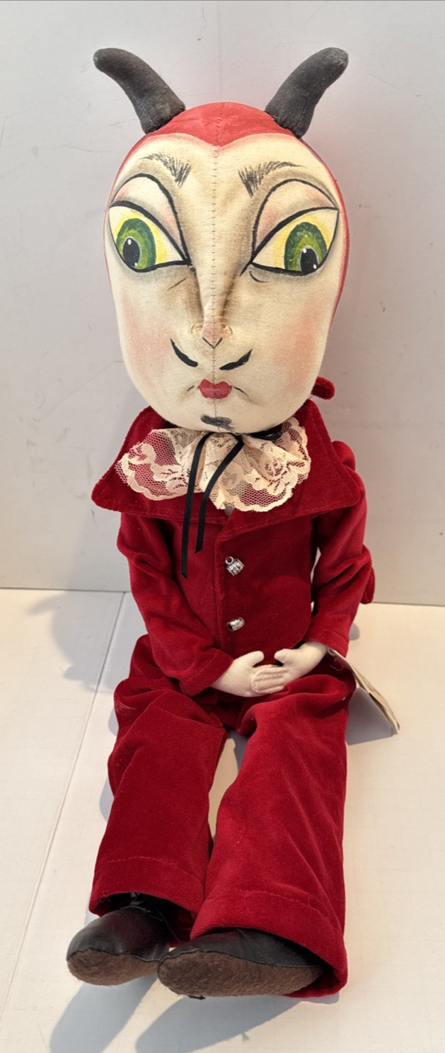 Joe Spencer Gathered Traditions Halloween VANCE DEVIL Doll 20” Red RARE HTF