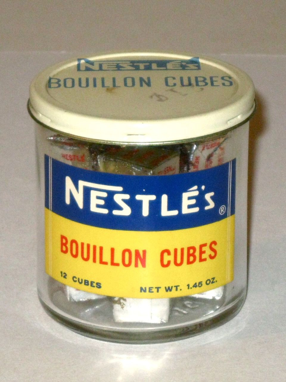 Vintage 1950s Nestlé\'s BOUILLON CUBES Jar with Contents NESTLÉ White Plains NY