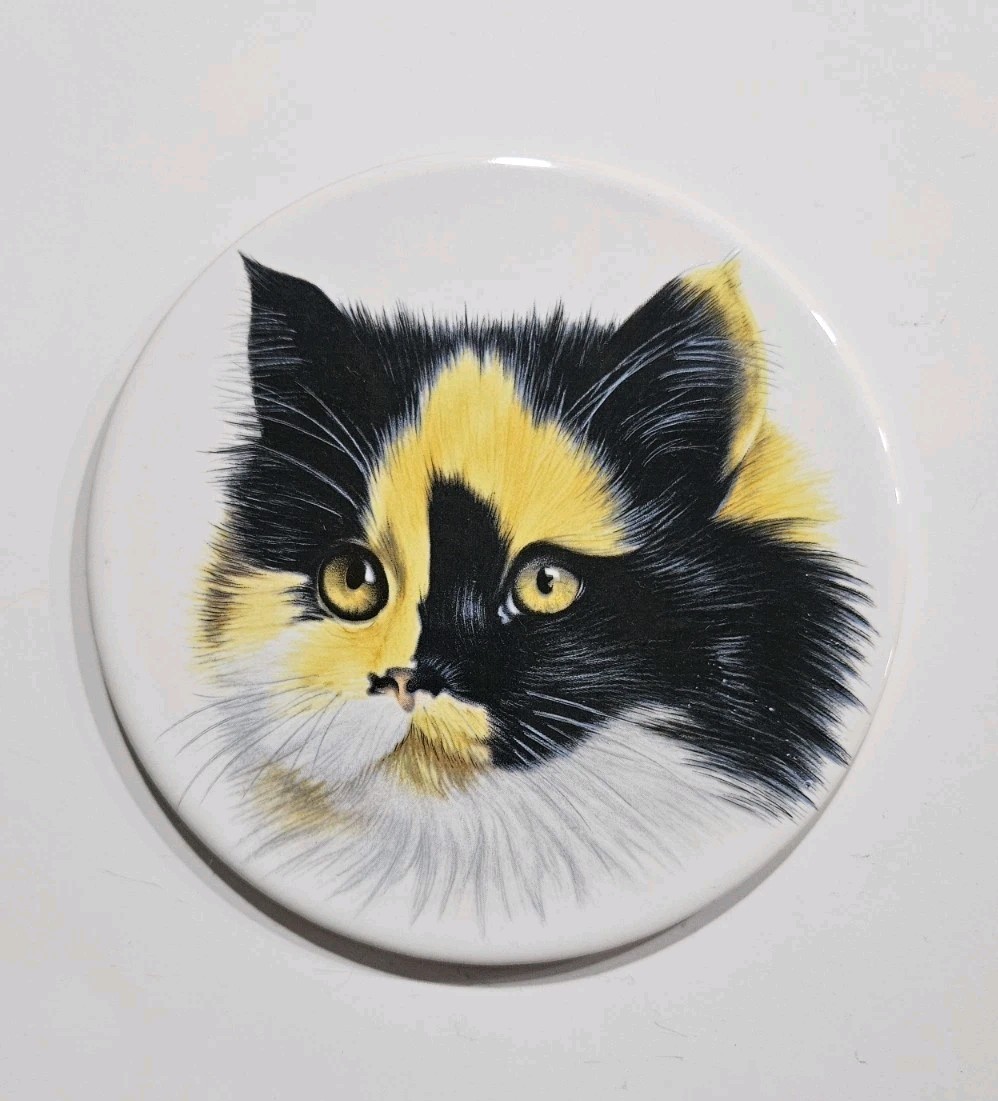 Vintage Hyalyn 507 Calico Cat Trivet/Wall Hanging Decor Ceramic 6\ Vintage Hyalyn 507 Calico Cat Trivet/Wall Hanging Decor Ceramic 6\
