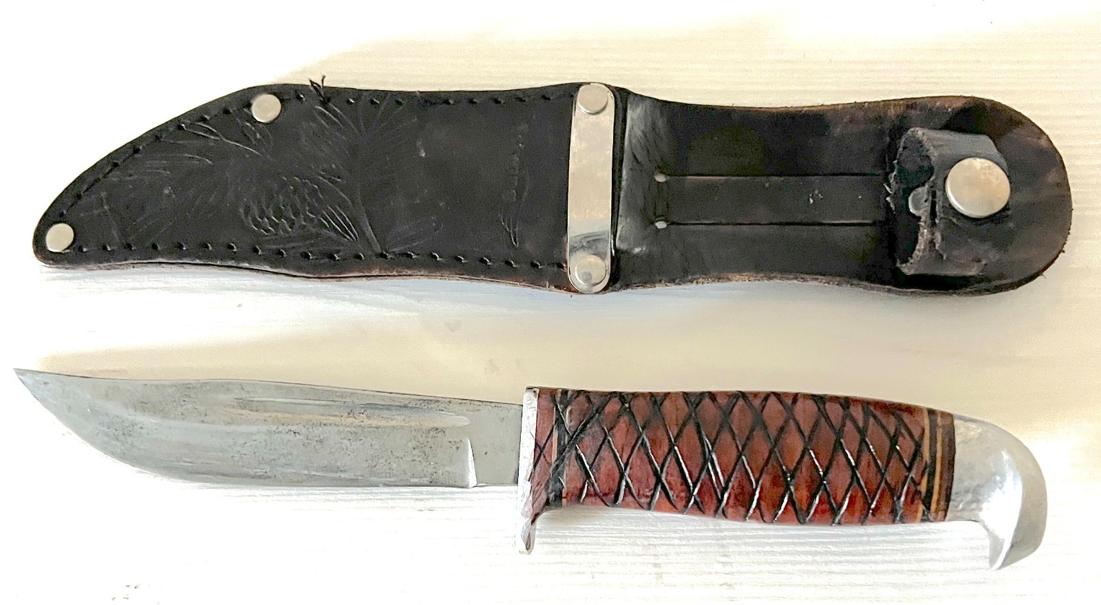 Vintage ESTWING Hunting Knife Original Sheath 8 7/8