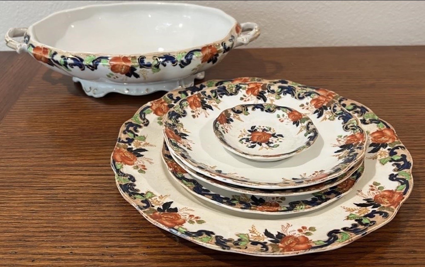 Rare 6pc Antique John Maddock & Sons Ltd. Plate Majestic Vitreous Design