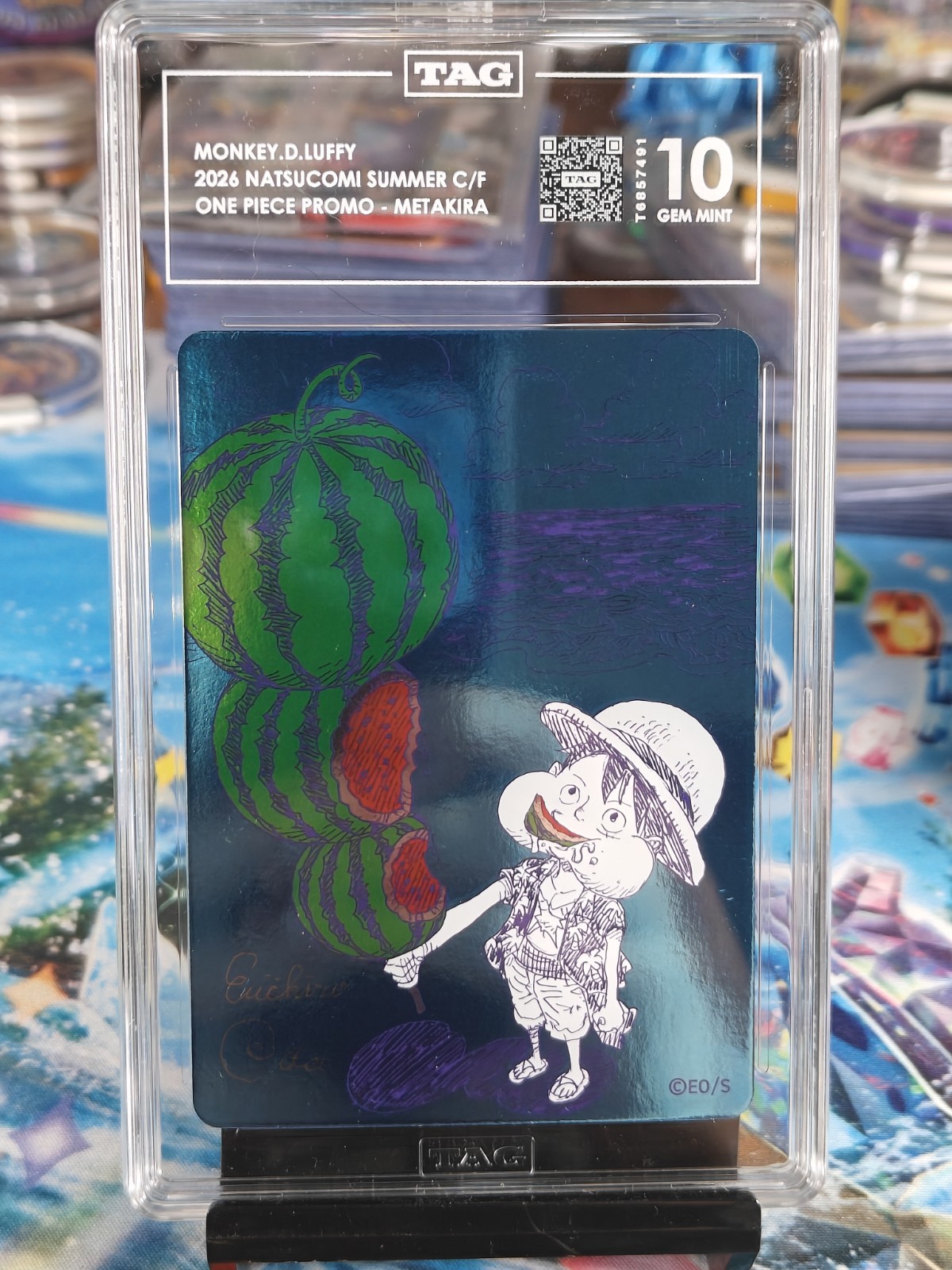 Monkey.D.Luffy 2026 One Piece Natsucomi Summer Metakira Promo TAG 10 WATERMELON Monkey.D.Luffy 2026 One Piece Natsucomi Summer Metakira Promo TAG 10 WATERMELON