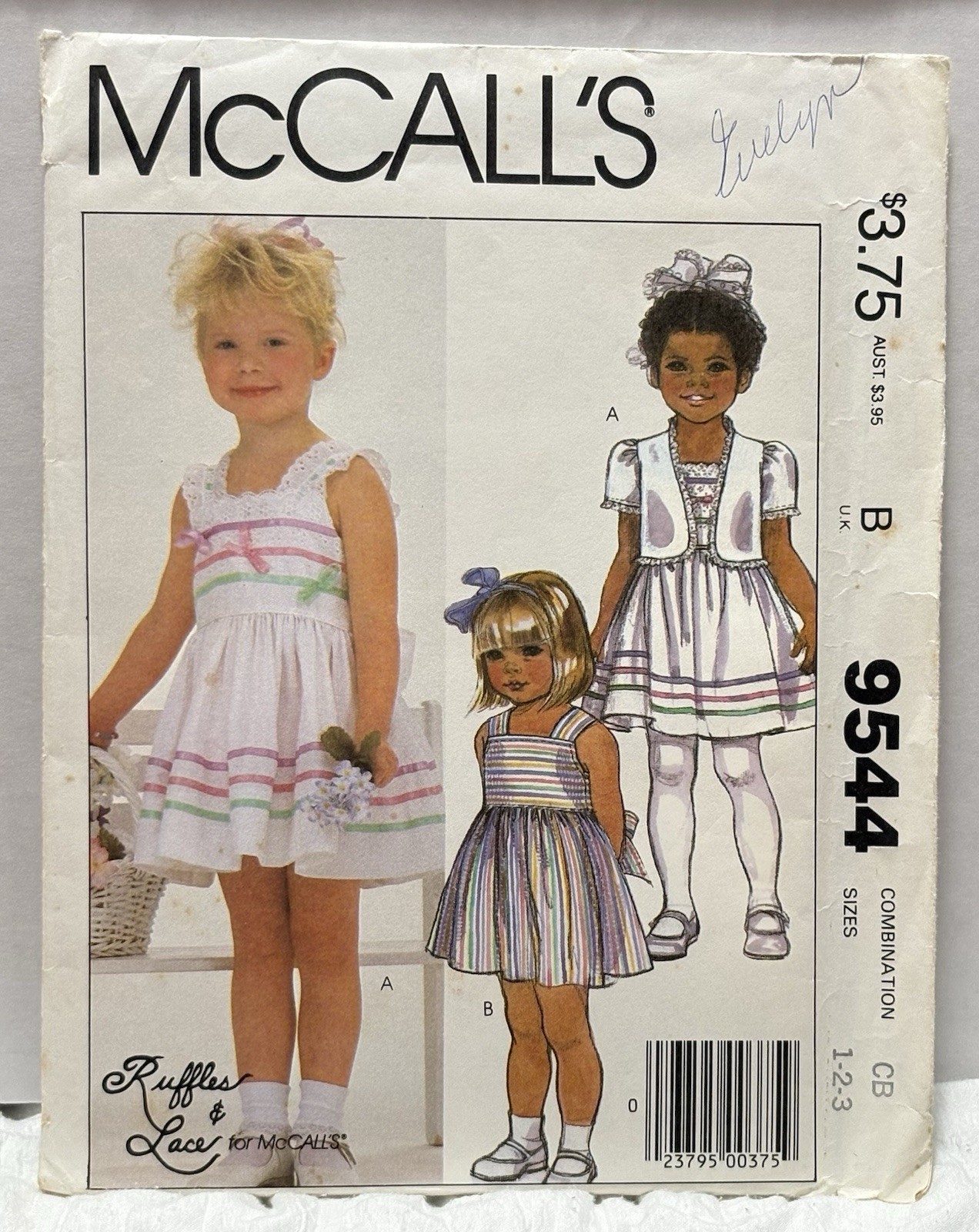 McCall’s 9544 Size 1-2-3 Jacket & Sundress PREOWNED VINTAGE 1985 UNUSED McCall’s 9544 Size 1-2-3 Jacket & Sundress PREOWNED VINTAGE 1985 UNUSED