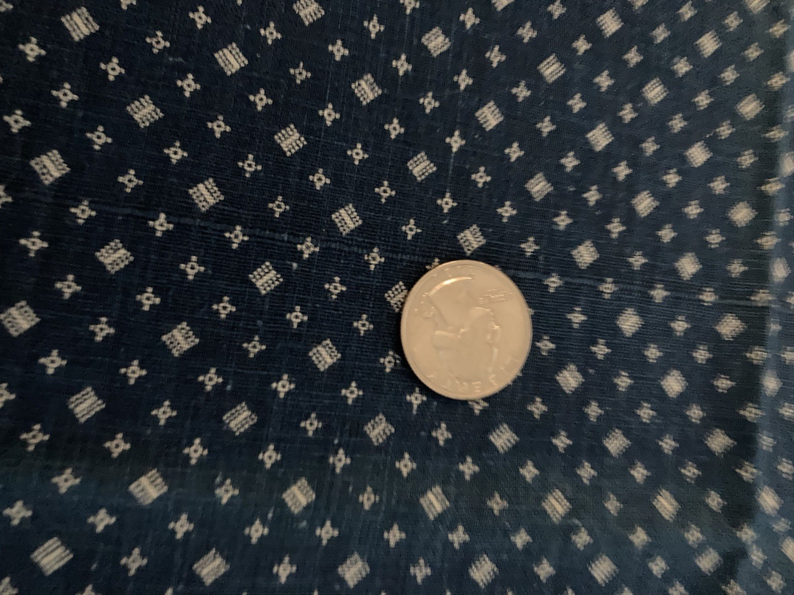 Antique 1870’s-1880’s 100% Cotton Indigo & White Fabric 34”x17” Plus More Antique 1870’s-1880’s 100% Cotton Indigo & White Fabric 34”x17” Plus More