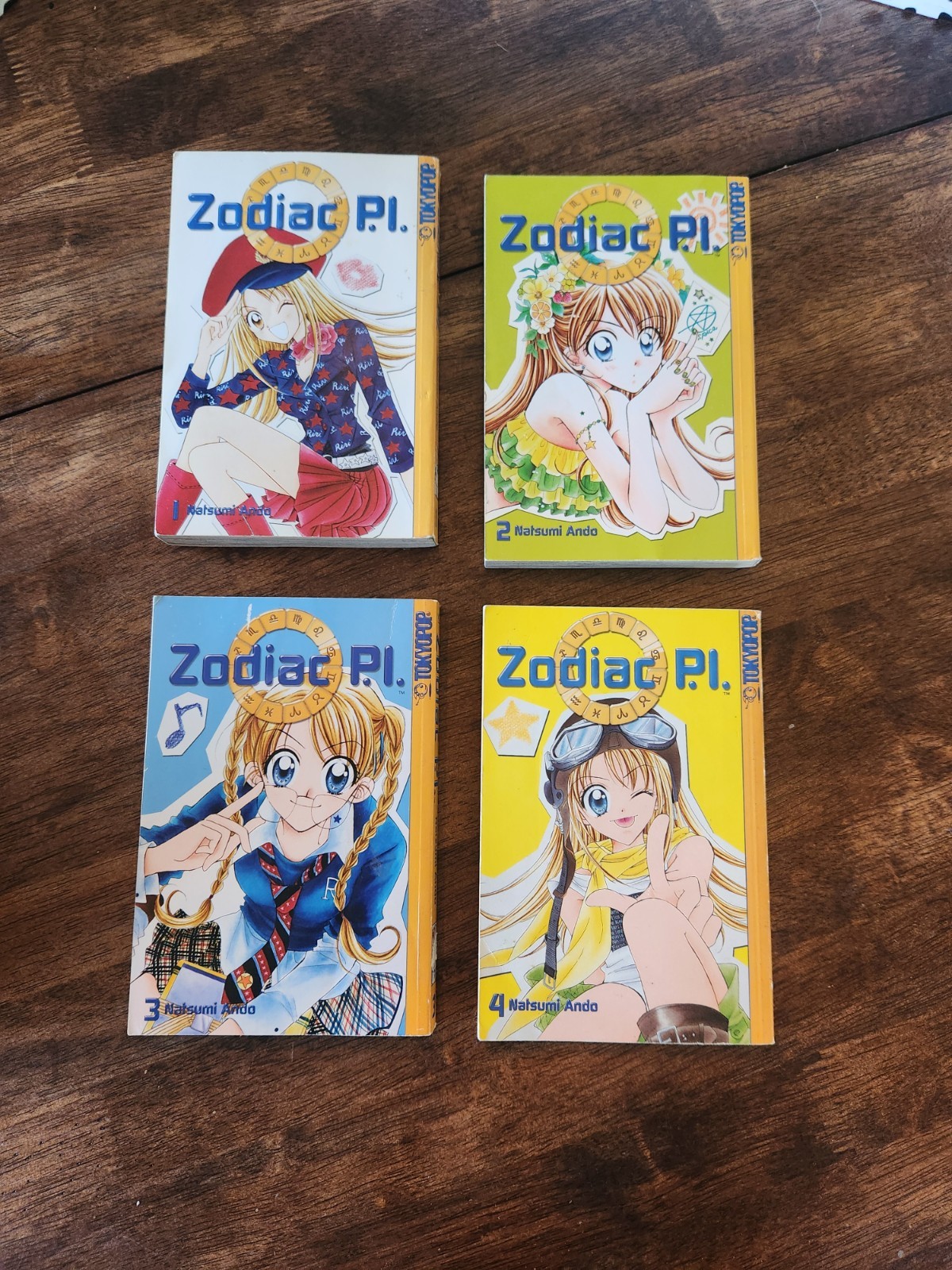 VTG 2003 Zodiac P.I. Manga Volumes 1-4 by Natsumi Ando TokyoPop VTG 2003 Zodiac P.I. Manga Volumes 1-4 by Natsumi Ando TokyoPop