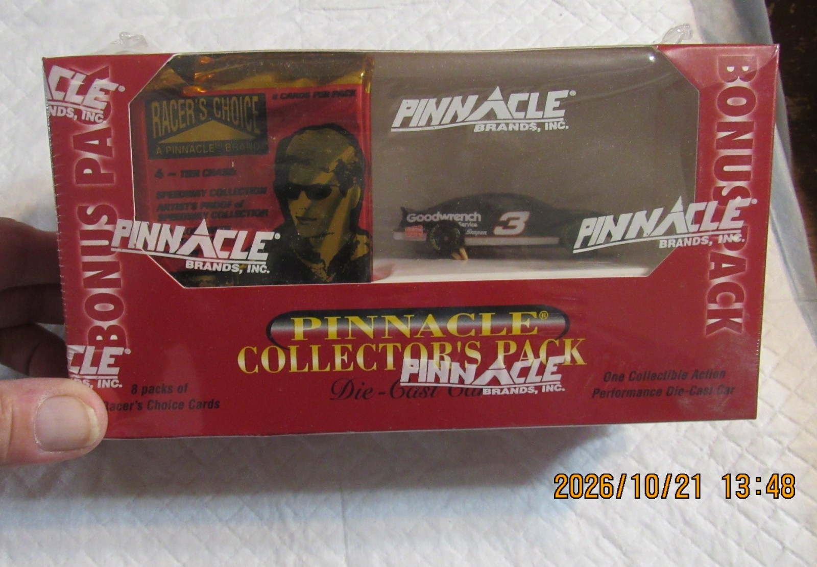 1996 Pinnacle Collector's Pack Dale Earnhardt #3 Die Cast & 8 Packs Sealed