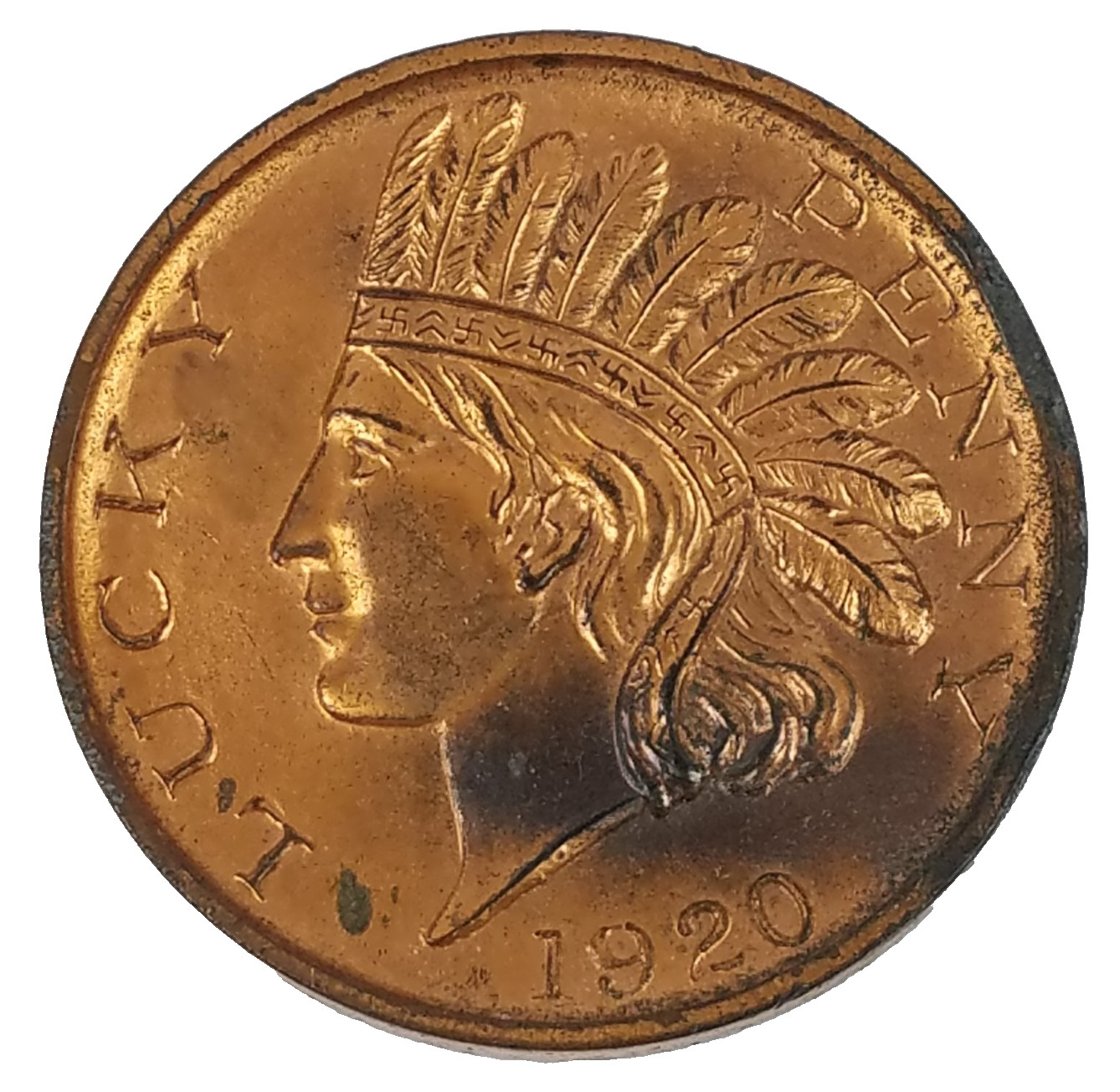 Vtg Lucky Penny Souvenir 1920 Indian Head Washington DC Capitol 3\ Vtg Lucky Penny Souvenir 1920 Indian Head Washington DC Capitol 3\