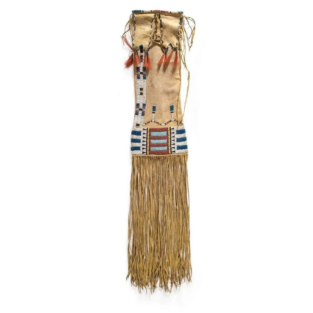 Indian Beaded Suede Leather tobacco Native Beaded pouch, hide tobacco pipe bag Indian Beaded Suede Leather tobacco Native Beaded pouch, hide tobacco pipe bag