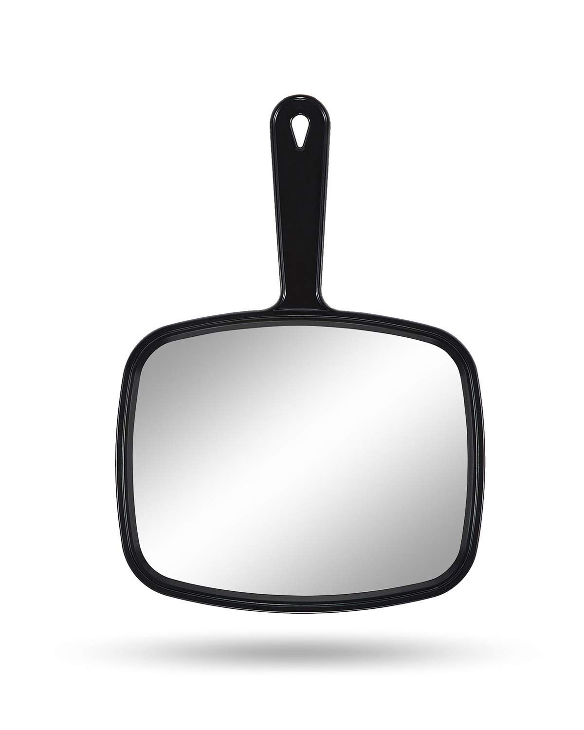 Hand Mirror with Handle 10.3in x 7.4in Black Salon Handheld Hanging Shaving
