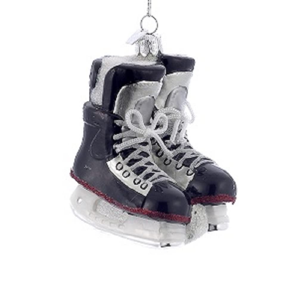 Noble Gems Kurt Adler 4-1/4-Inch Glass Ice Hockey Skates Ornament