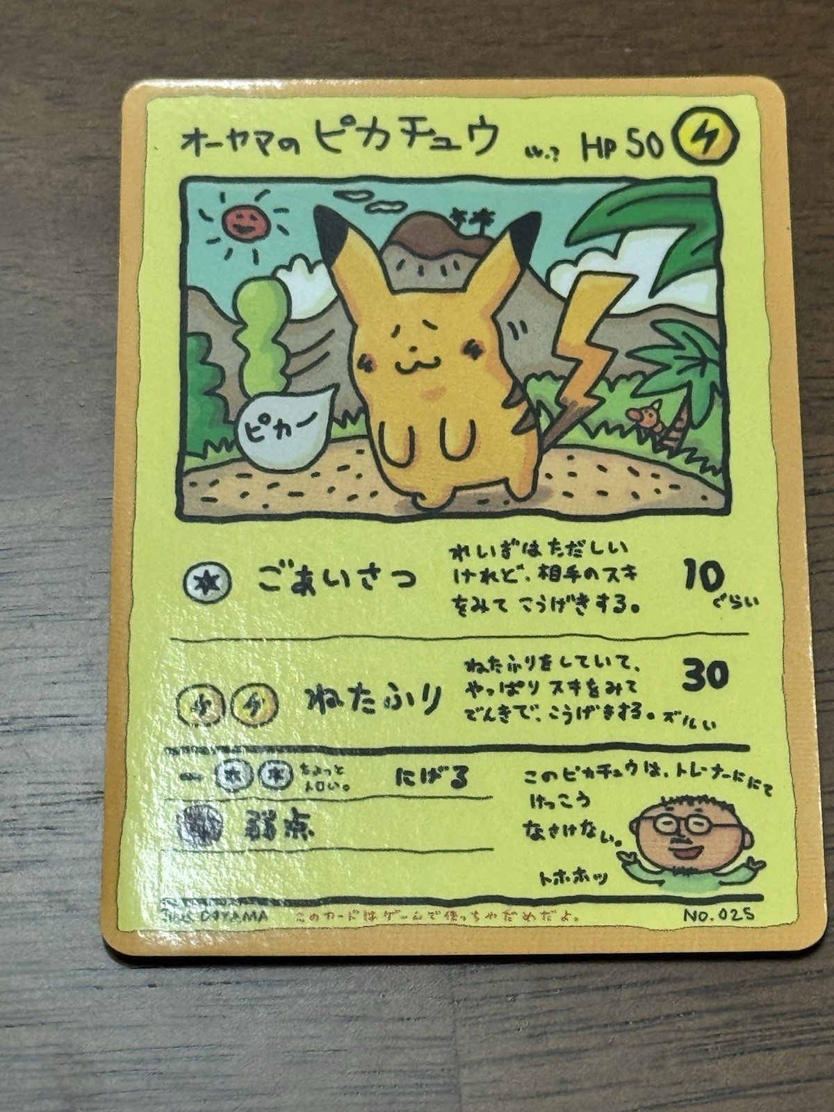 TOMY 1997 オーヤマのピカチュウ Pikachu No.025 Japanese Vintage Pokémon Card