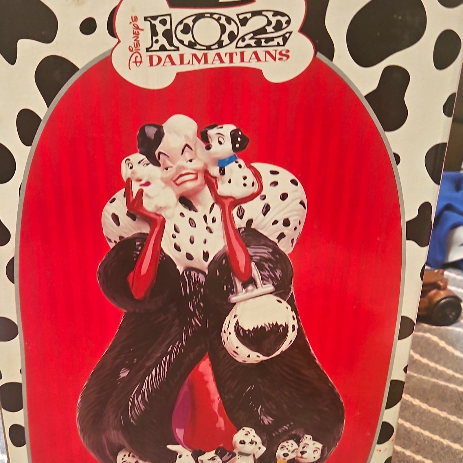 Brand New Vintage Disney 102 Dalmatians Cruella De Porcelain Cookie Jar