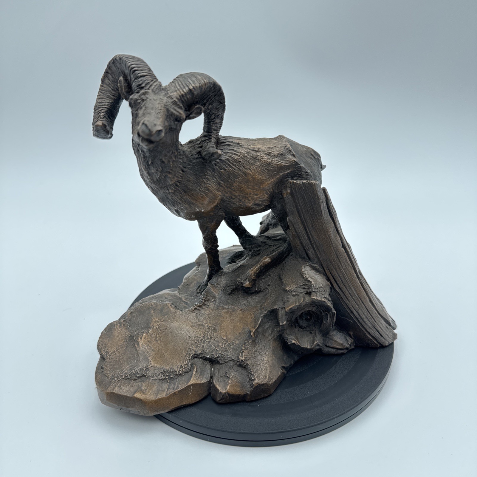 Vtg 1982 National Wildlife Federation Bighorn Ram Bronze Sculpture Ron Chapel 