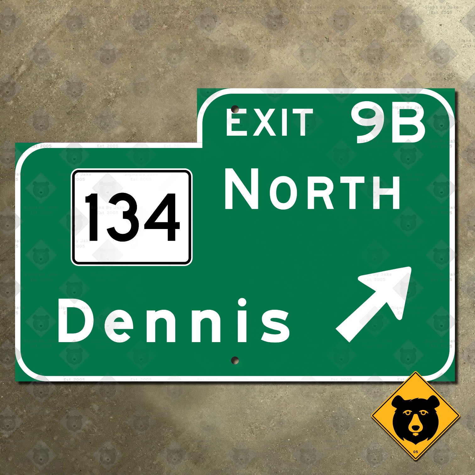 Massachusetts US 6 Mid-Cape Highway exit 9B road sign Route 134 Dennis 15x10
