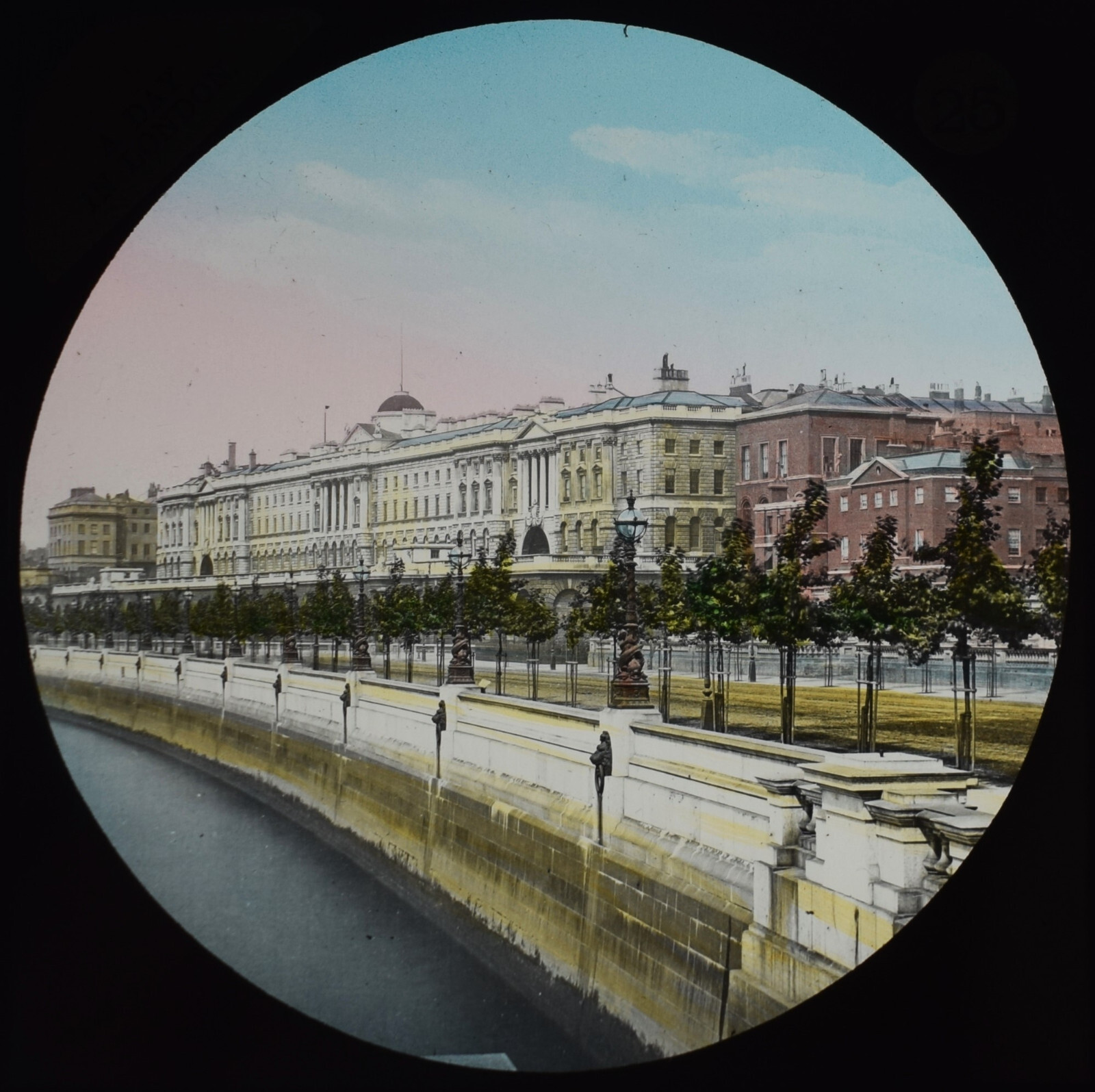 Photograph LONDON SOMERSET HOUSE Magic Lantern Slide C1888 OLD .. VICTORIAN