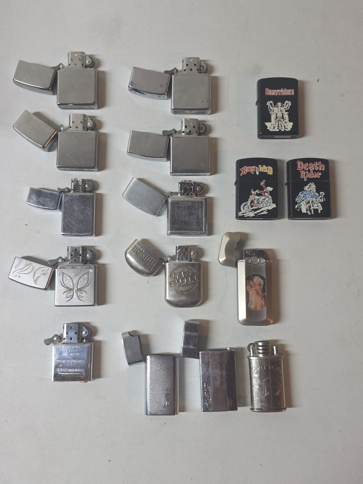 Vintage (4) Zippos (1) Zippo Insert, Warco Kalan, China, Cricket,Winston Vintage (4) Zippos (1) Zippo Insert, Warco Kalan, China, Cricket,Winston