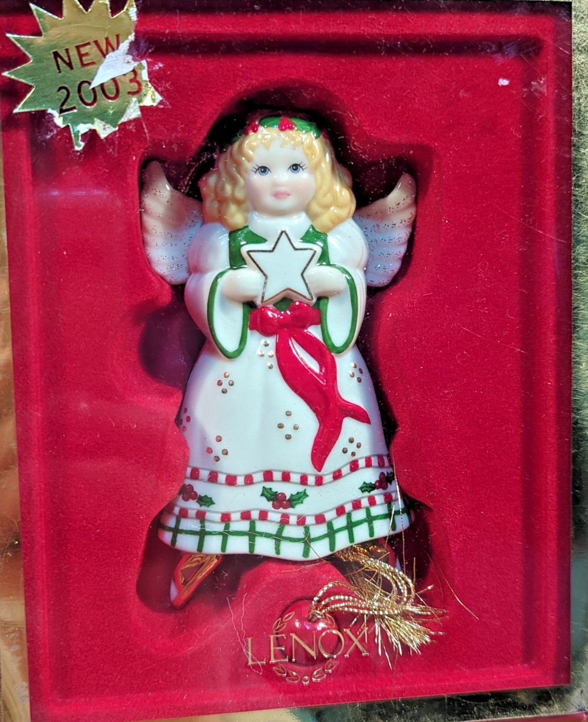 Vintage 2003 Lenox Movers & Shakers Christmas Angel Ornament NOS Vintage 2003 Lenox Movers & Shakers Christmas Angel Ornament NOS