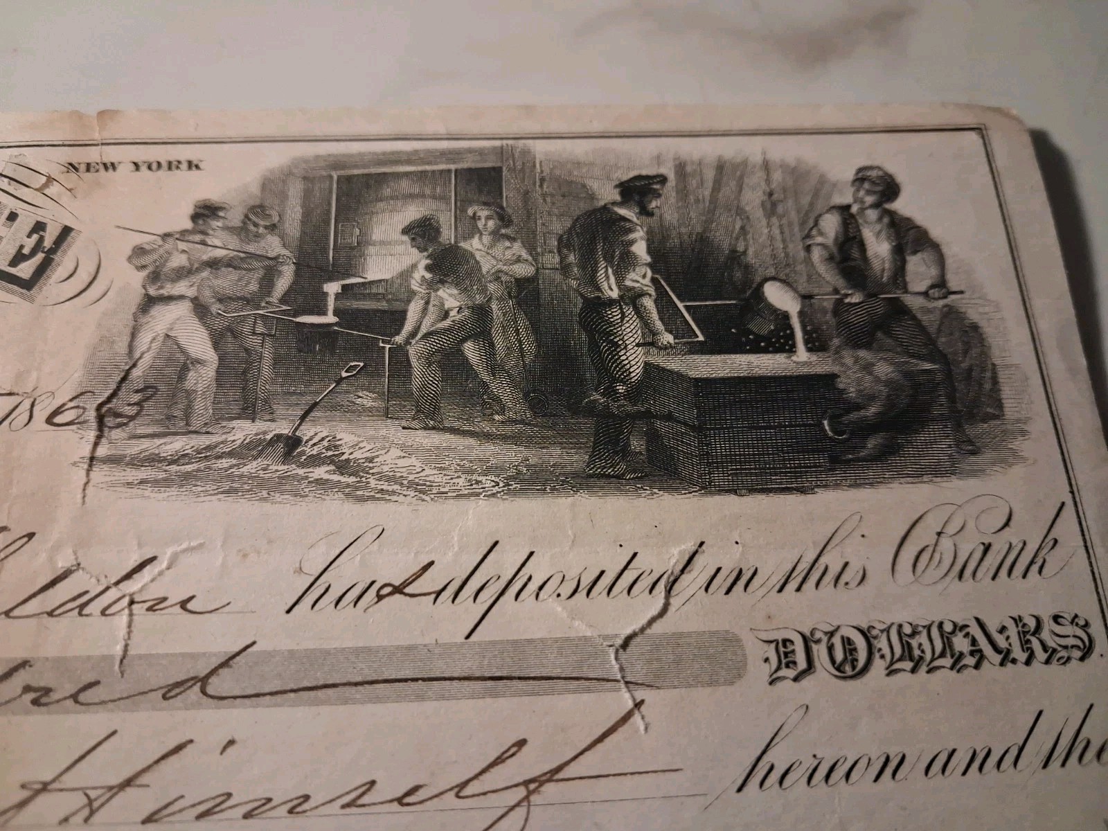 SLING'S 🪙RARE 1858 Leonardsville NY deposit check $20 Beautiful Artwork 🎨 SLING'S 🪙RARE 1858 Leonardsville NY deposit check $20 Beautiful Artwork 🎨