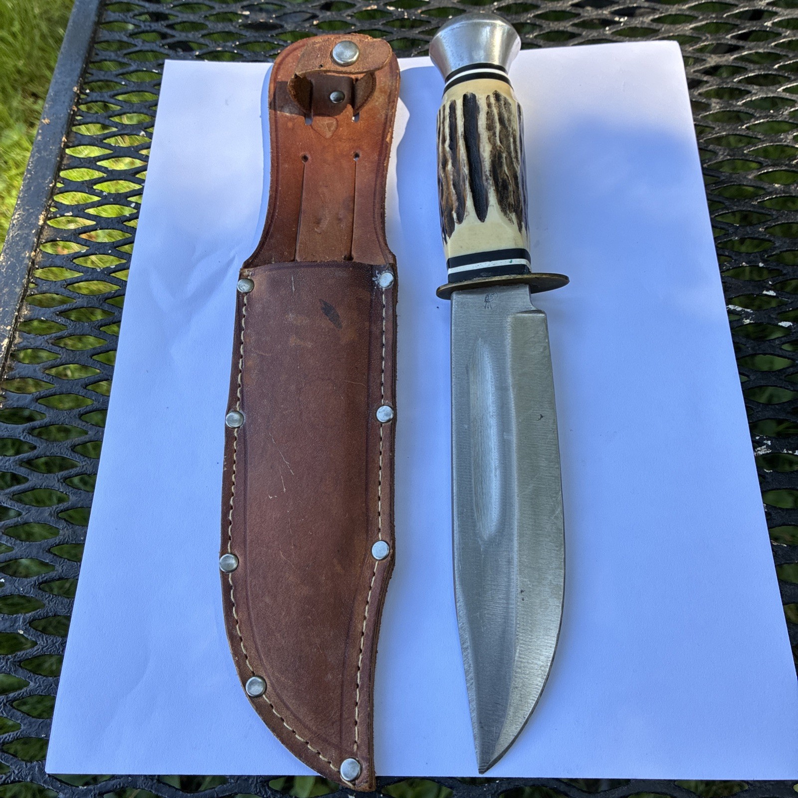 Vtg Carl Schlieper SollingenGermany6”stag, Bowie, Hunting Knife,Fist And Arrows Vtg Carl Schlieper SollingenGermany6”stag, Bowie, Hunting Knife,Fist And Arrows