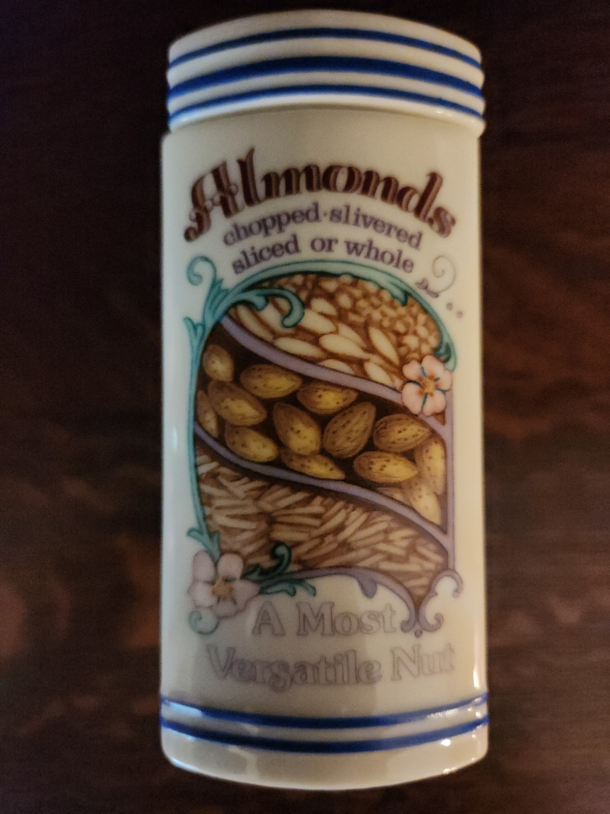Vintage 1995 Lenox Baker\'s Dozen Almonds Fine Porcelain Canister