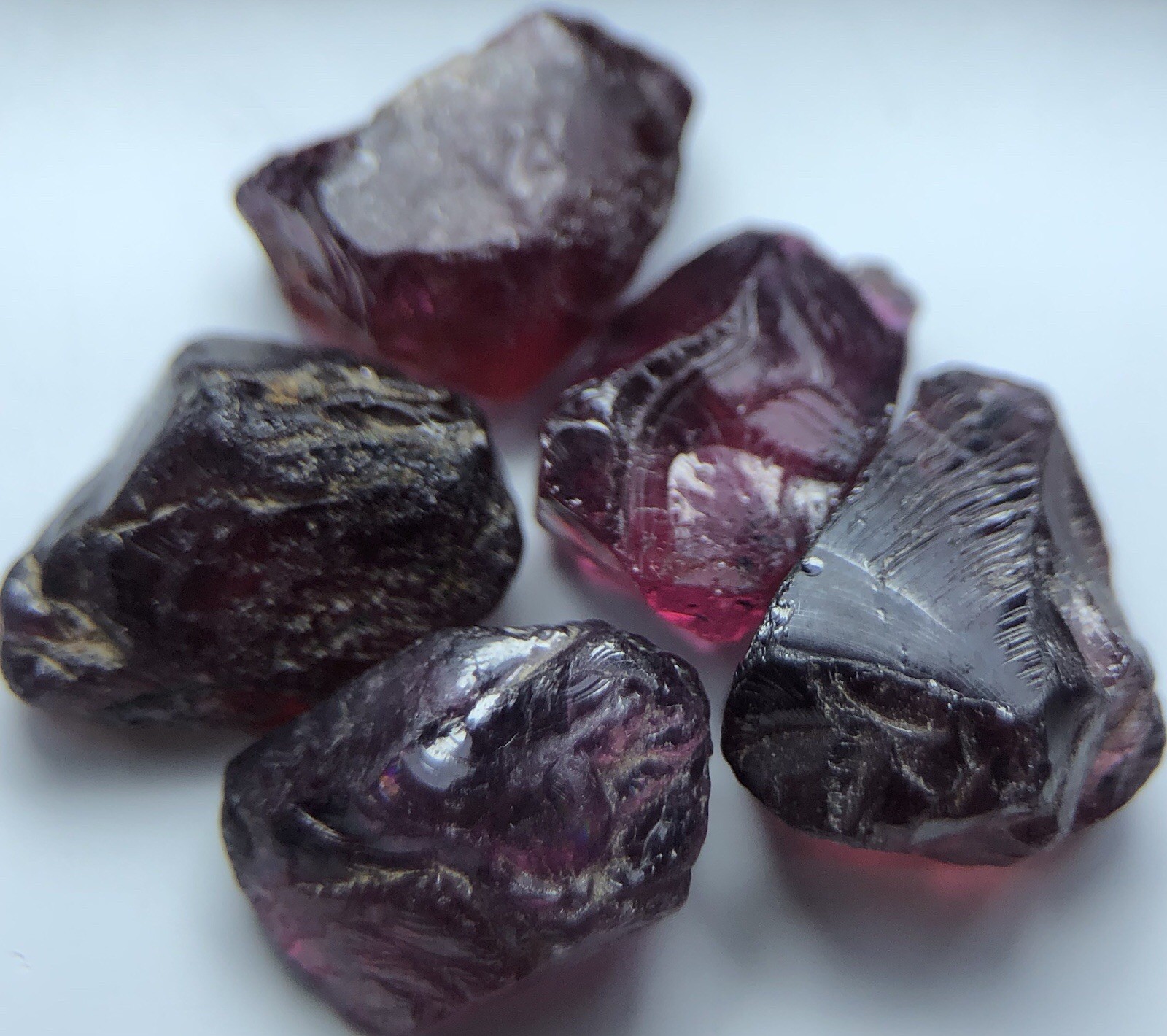 19.40 Ct Facet Rough Rhodolite Garnet Lot  From Tanzania. Clarity Si