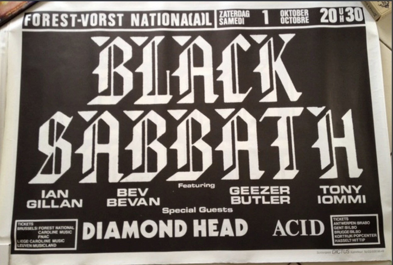 POSTER / Black Sabbath Concert 1983 Belgique 70x100cm