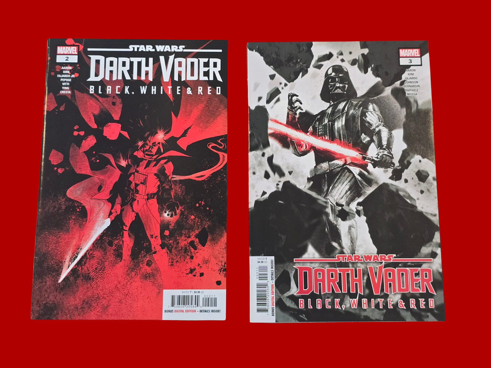 Star Wars Darth Vader Black White & Red #2 #3 Marvel Comics 2023 Set