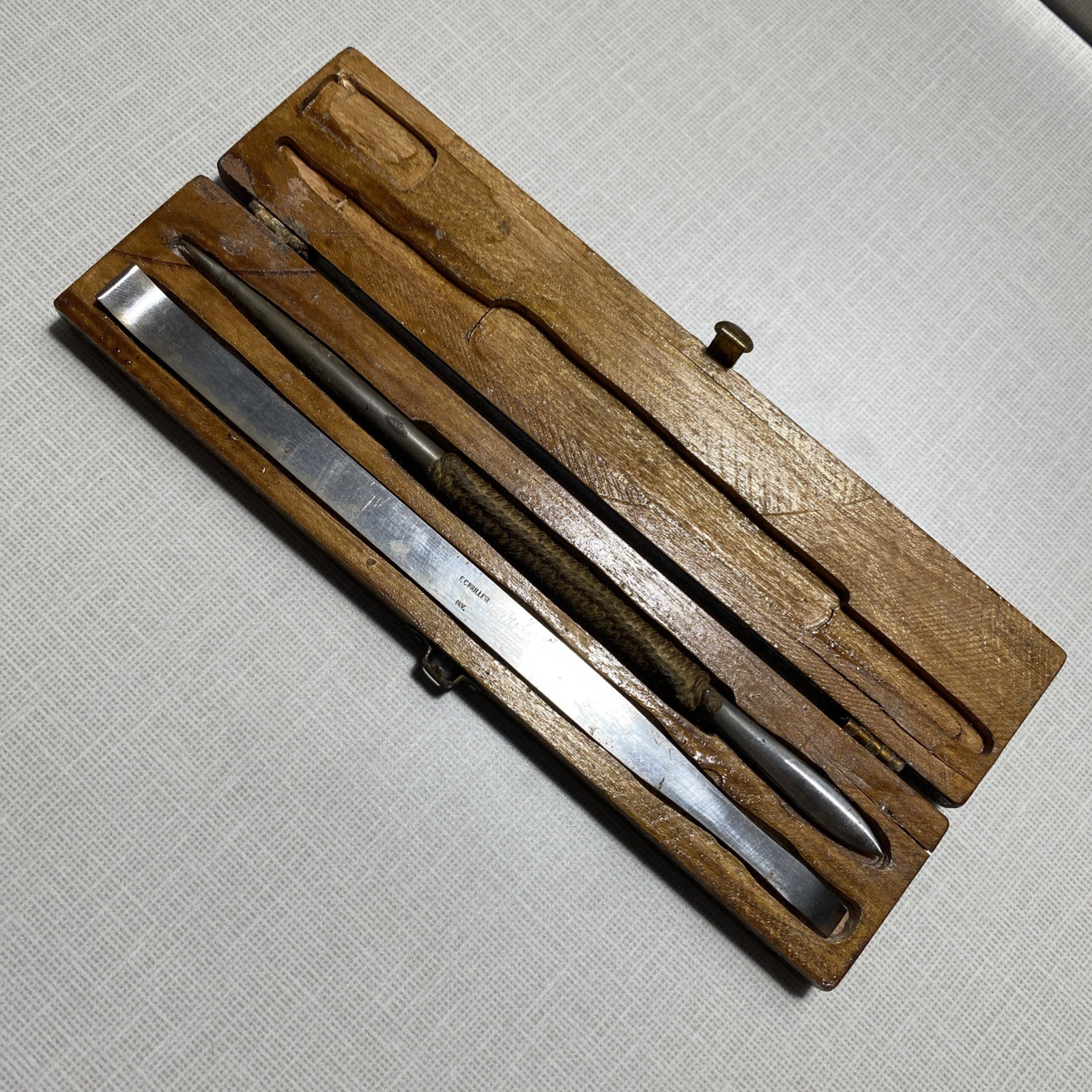 Antique E.C. Muller USA Engraving Tools Burnish Solder Handmade Box Jewelry Gun Antique E.C. Muller USA Engraving Tools Burnish Solder Handmade Box Jewelry Gun