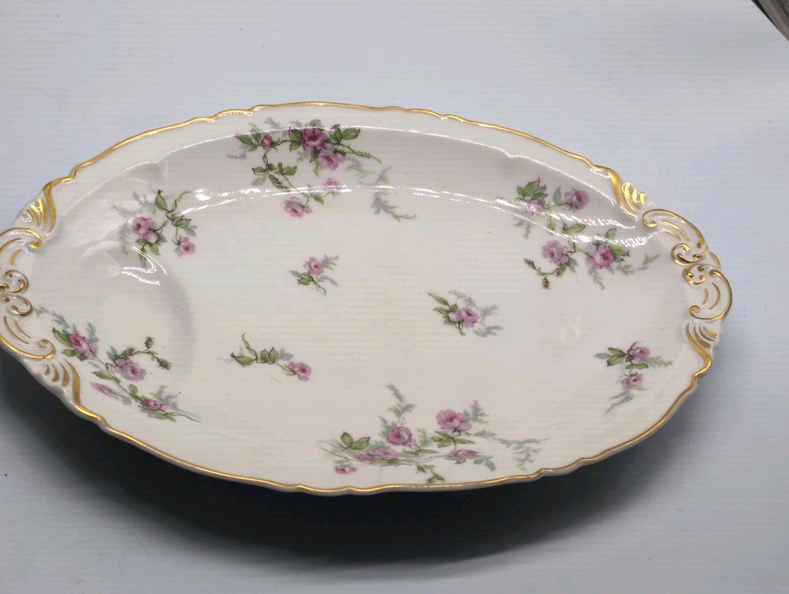 VTG Haviland Limoges SYLVIA White Pink Flower China Gold Trim 16\ VTG Haviland Limoges SYLVIA White Pink Flower China Gold Trim 16\