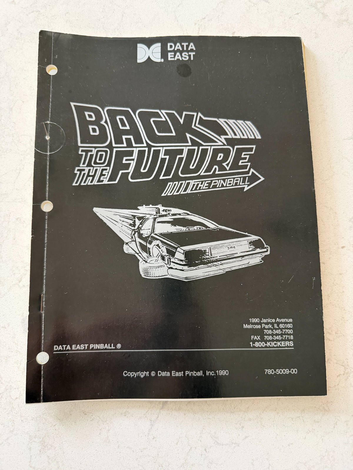Back to the Future Pinball Operation Manual - 1990 - Data East - Original