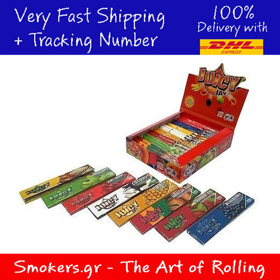 10x Juicy Jay\'s Mix Flavored King Size Rolling Papers